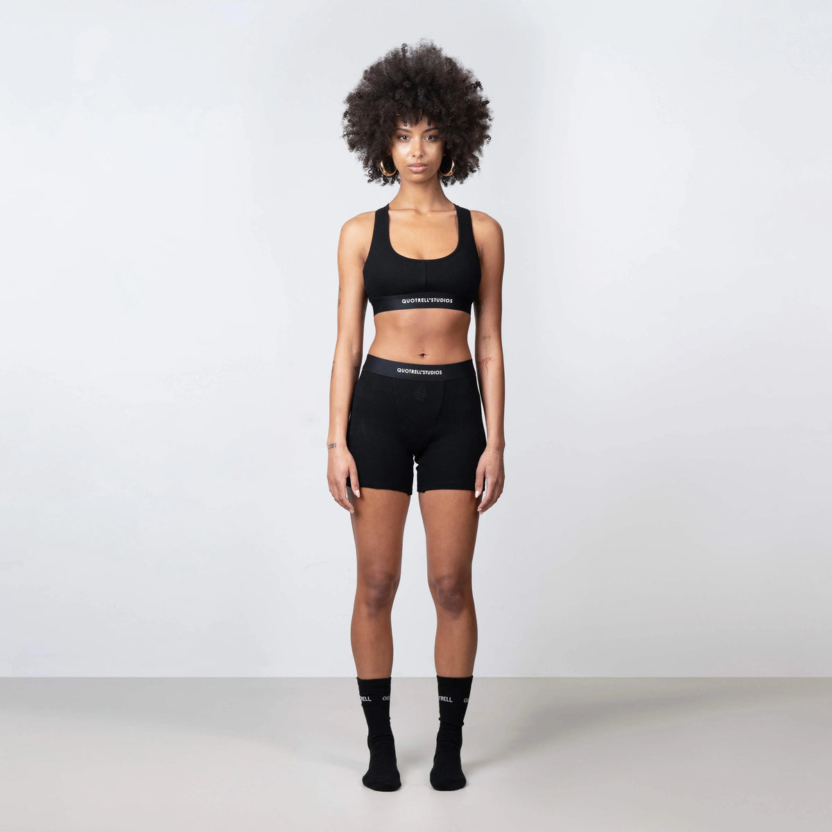 Women Bralette / Boxer Set in black