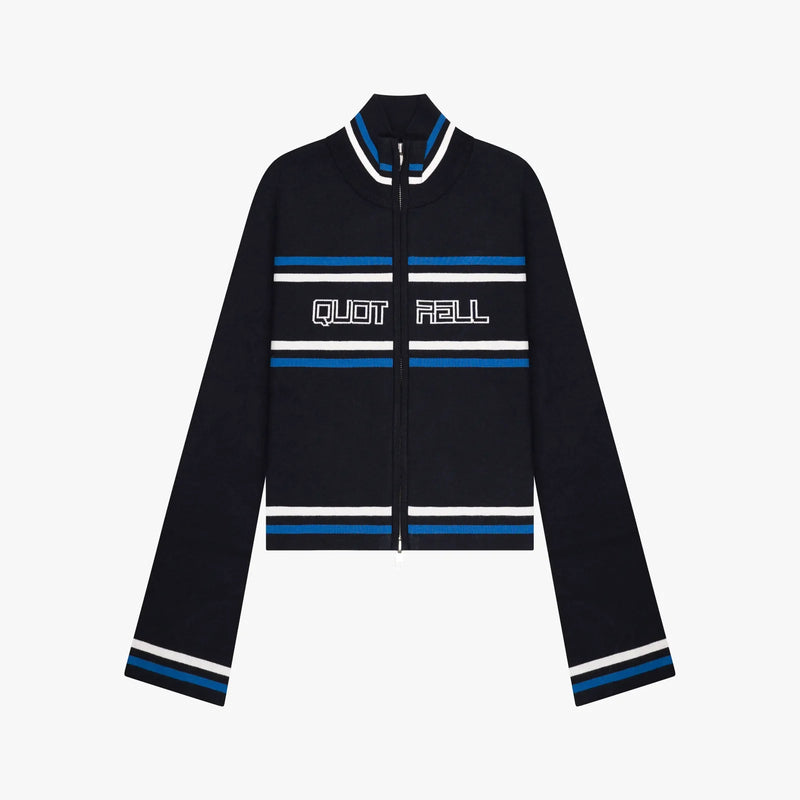 FW26 KIKI KNITTED ZIP TOP | NAVY/WHITE
