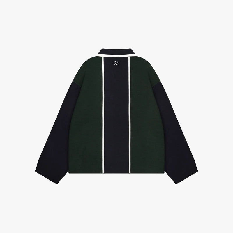 FW26 MADRID KNITTED POLO | NAVY/GREEN