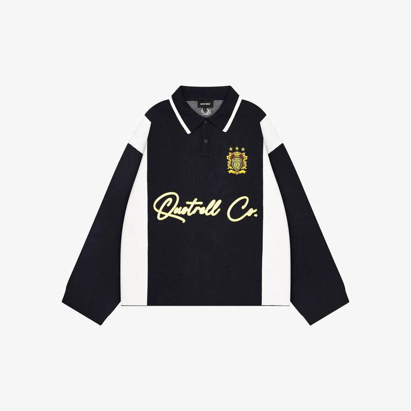 FW26 MONO KNITTED POLO | NAVY/WHITE