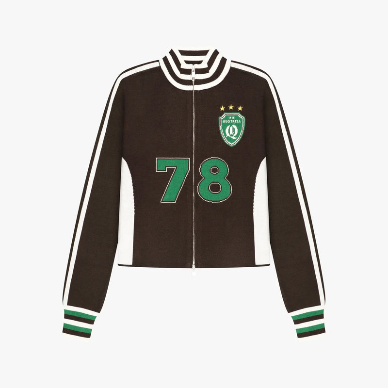 FW26 NAOMI KNITTED ZIP TOP | BROWN/GREEN