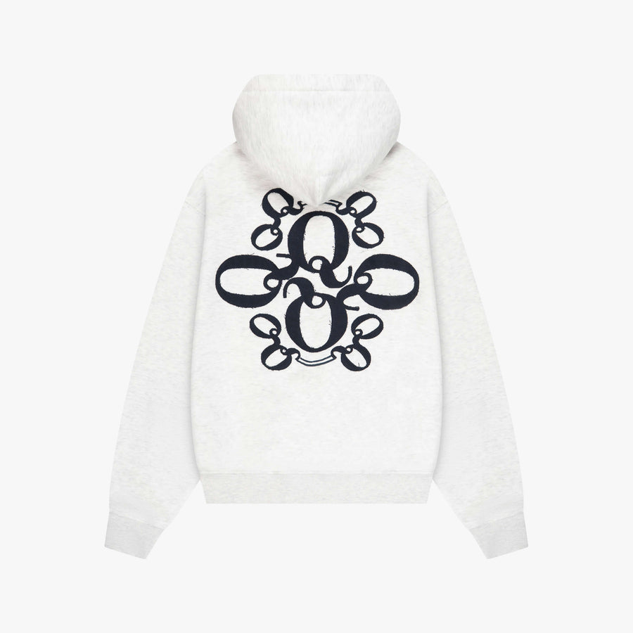 SUDADERA CON CAPUCHA INSIGNIA | GRIS CLARO MEZCLADO/NAUTICO
