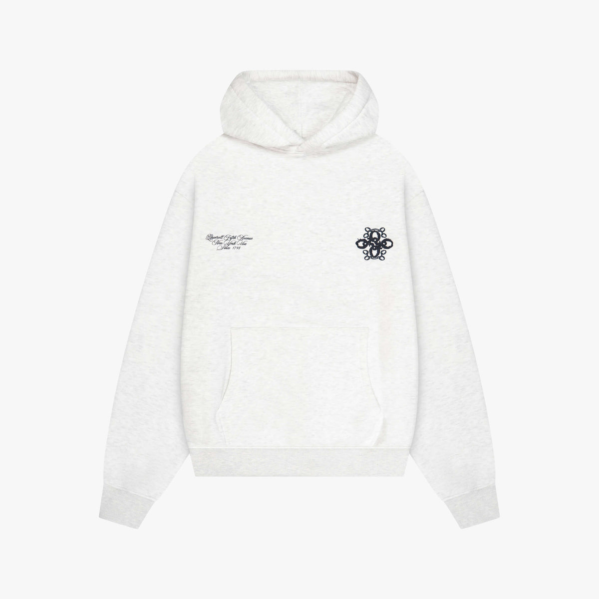 Insignia Hoodie in light grey melee and navy