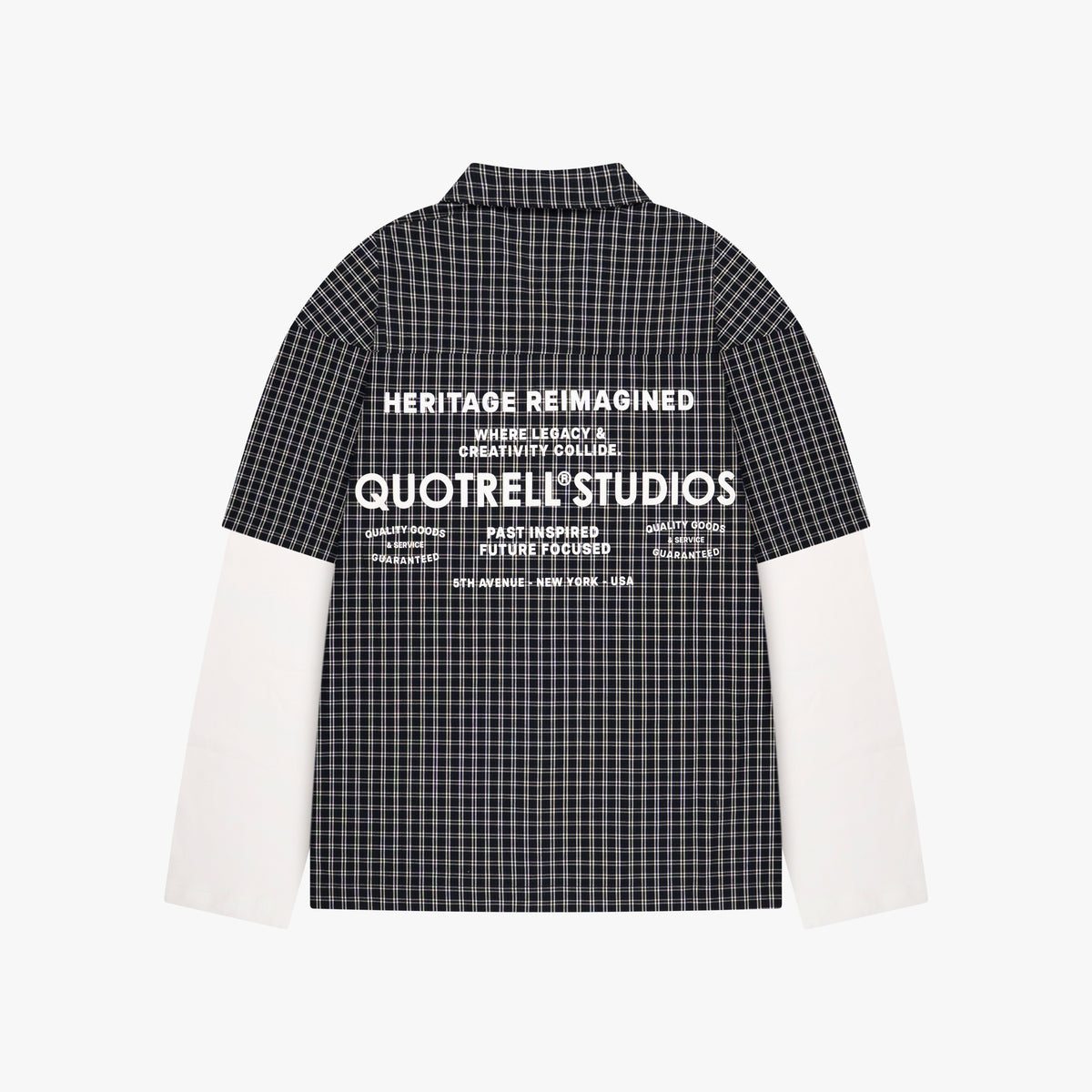 Heritage Double Longsleeve in navy and plaid