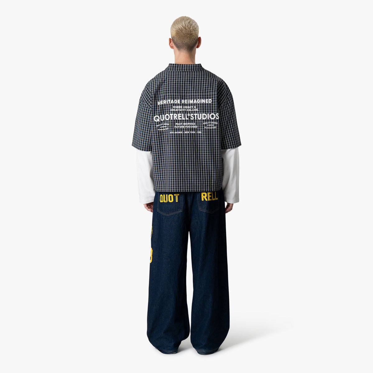 Heritage Double Longsleeve in navy and plaid