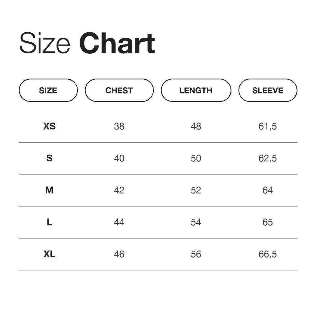 Jackie Cardigan size chart