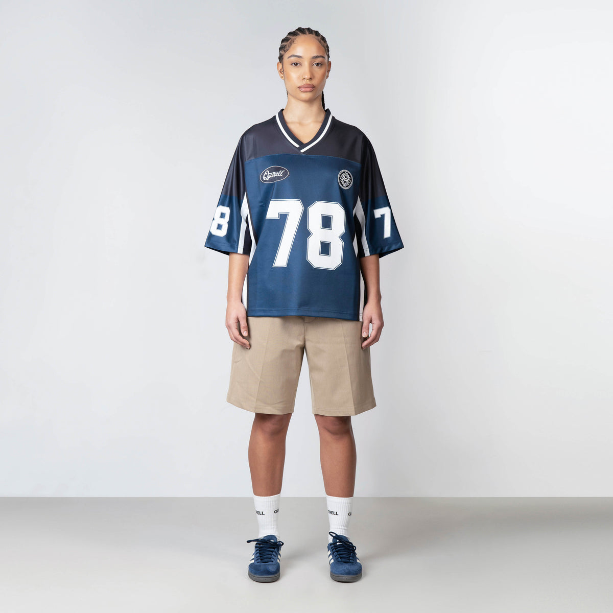 Darnell Mesh in navy and white