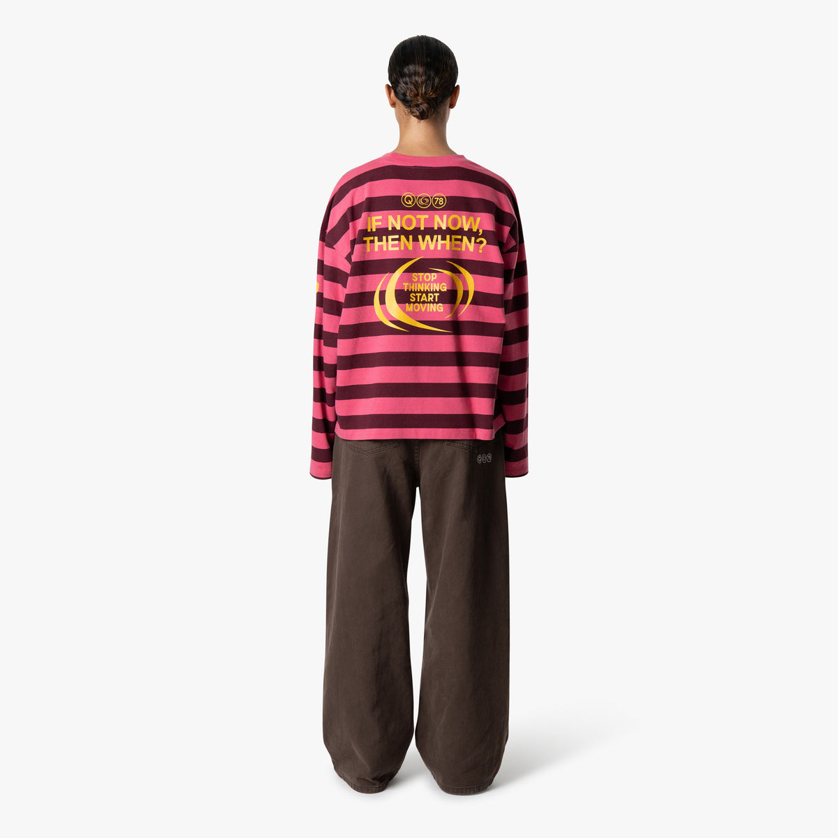 Moving Boxy Ls in pink and burgundy