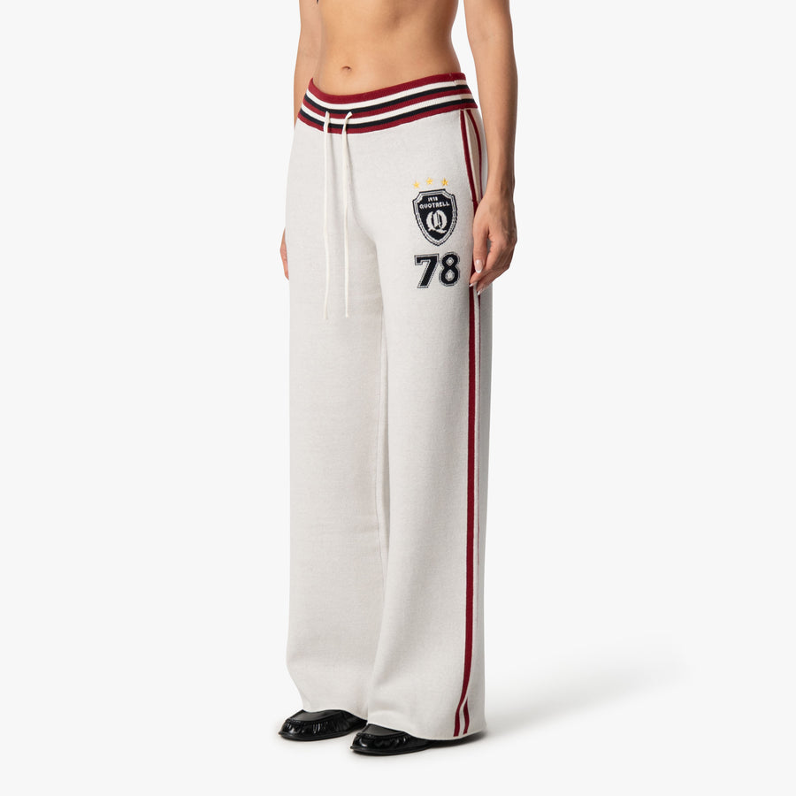 NAOMI KNITTED PANTS | ECRU/NAVY