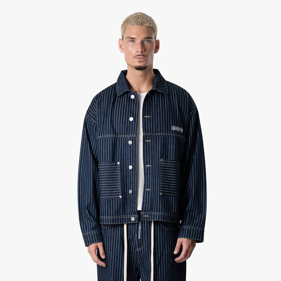 PINSTRIPE DENIM JACKET | DENIM PINSTRIPE
