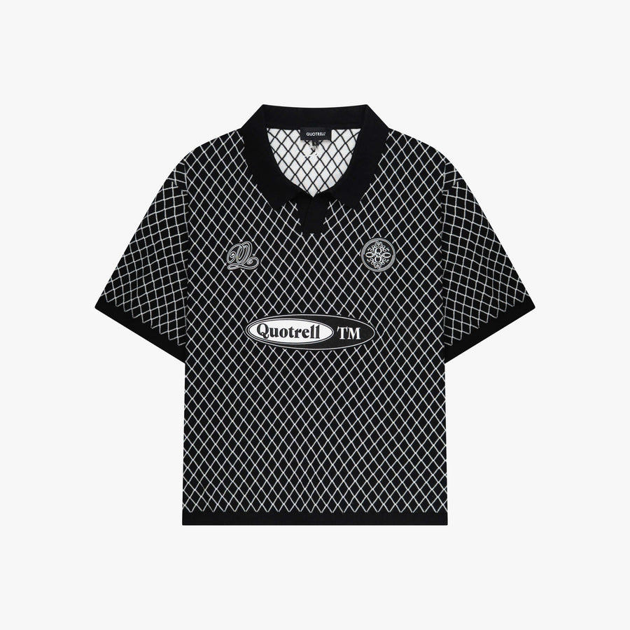 RAMON KNITTED POLO | BLACK/BEIGE