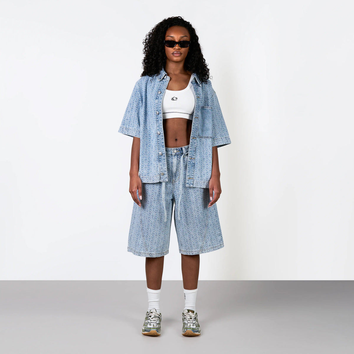 Rocco Shirt/Shorts Set in washed blue