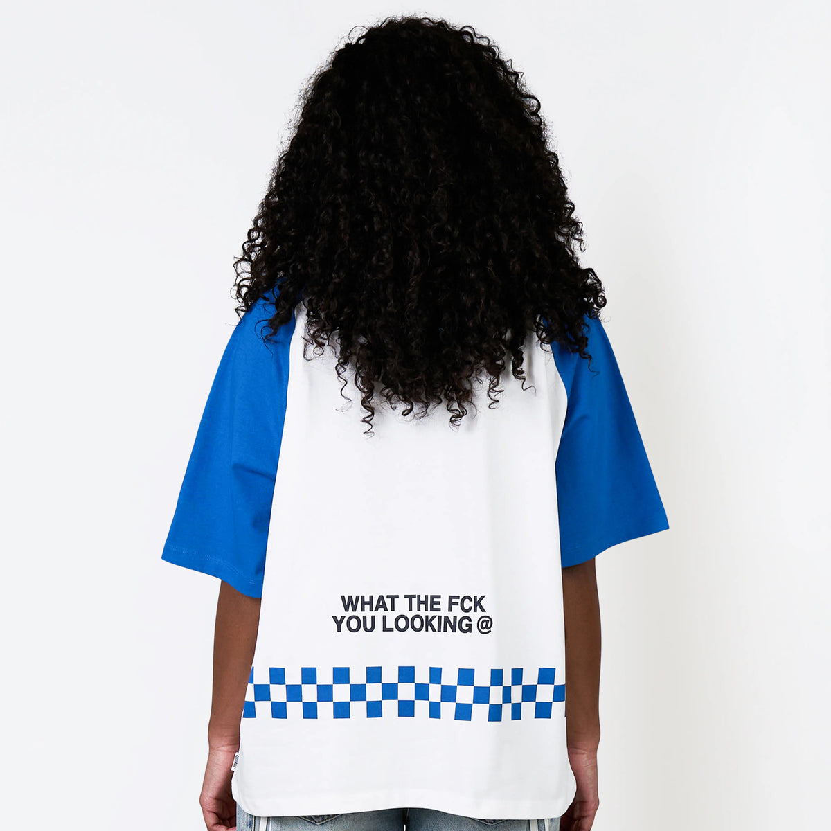 Emilio Boxy Tee in blue and white