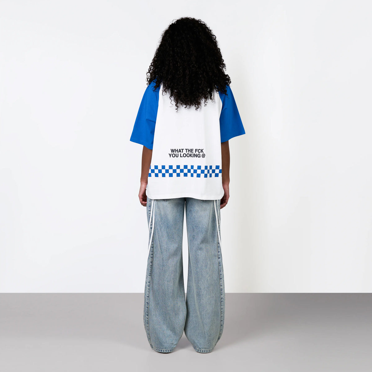 Emilio Boxy Tee in blue and white