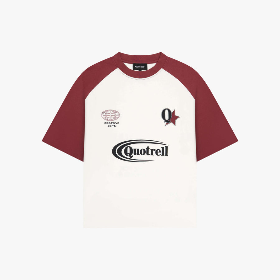 EMILIO BOXY TEE | OFF WHITE/RED