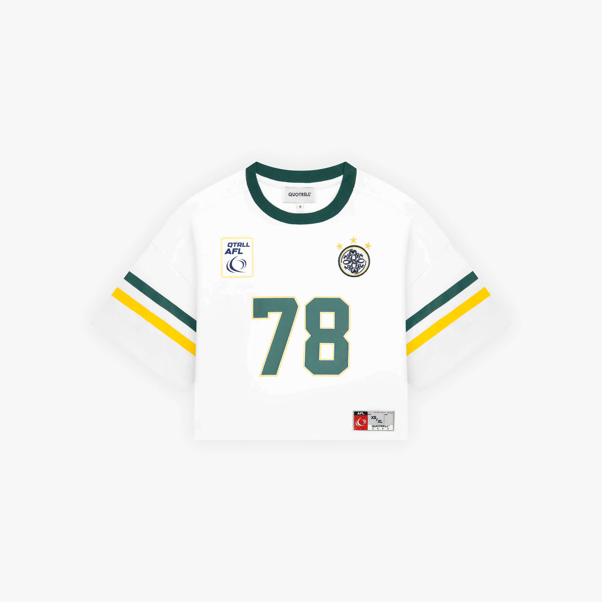 Zia Cropped Tee in white and green