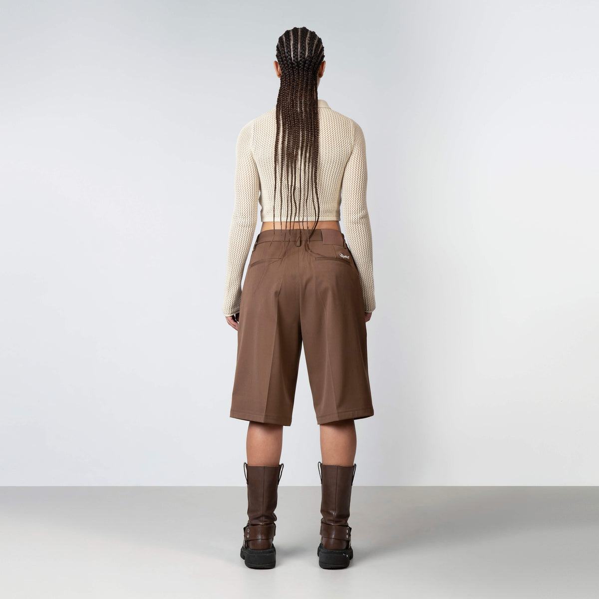 Gia Knitted Zip Top in ecru