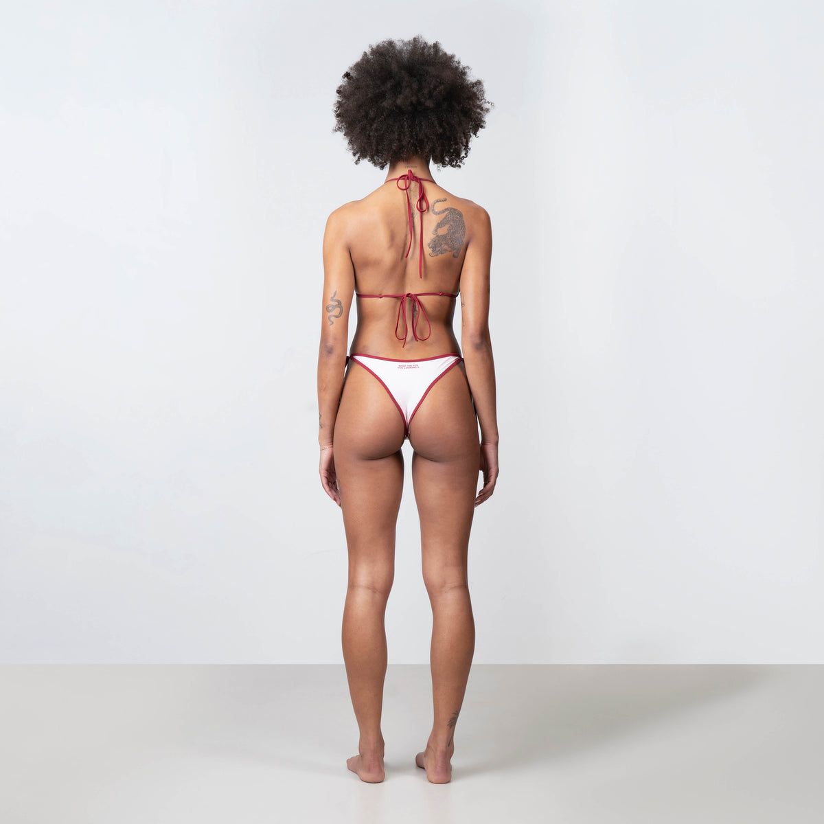 Quotrell Bikini Bottom in light pink and red