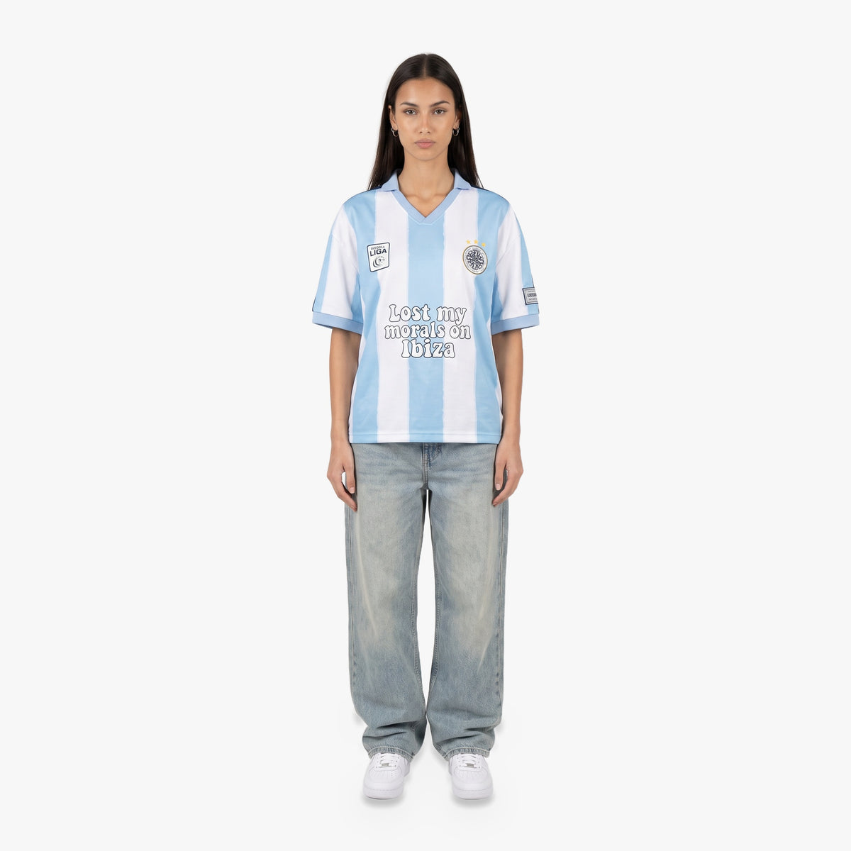 Ibiza Jersey in light blue and white
