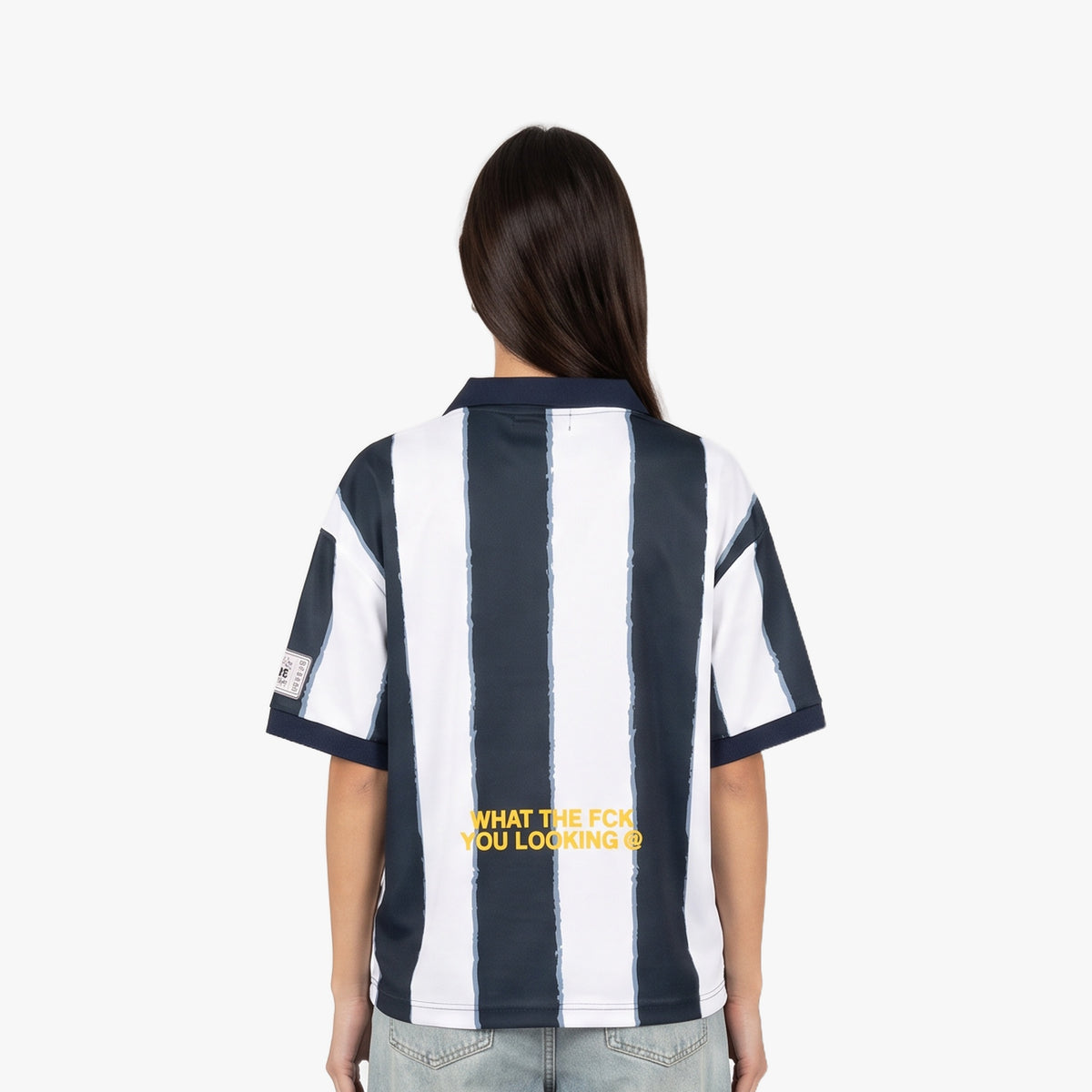 Ibiza Jersey in navy and white