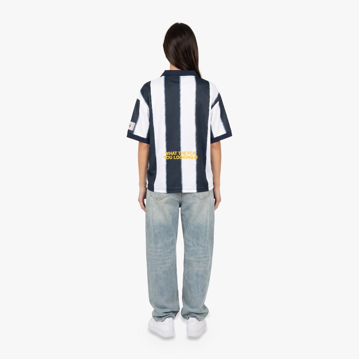 Ibiza Jersey in navy and white