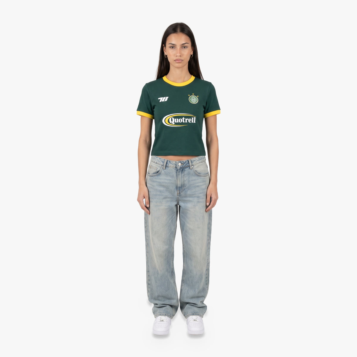 Kira Top in green and yellow