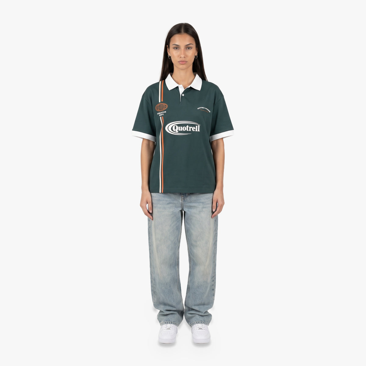 Logan Soccer Tee in petrol and yellow